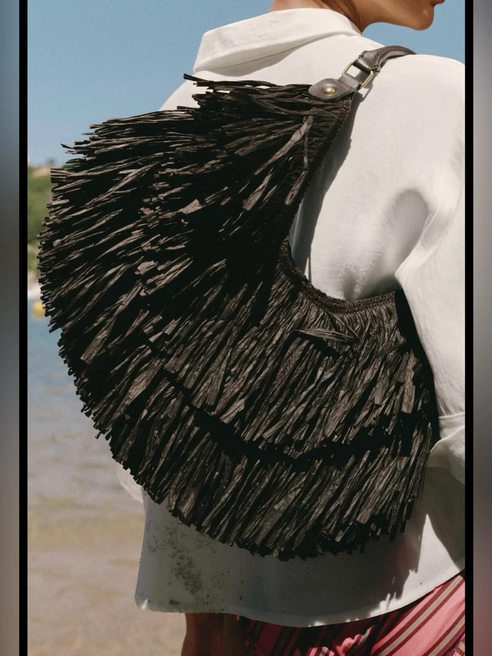 Zara fringe tote bag